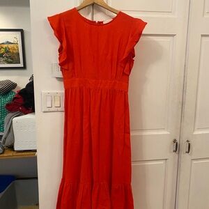 Cynthia Rowley Red Linen blend Dress, size 6